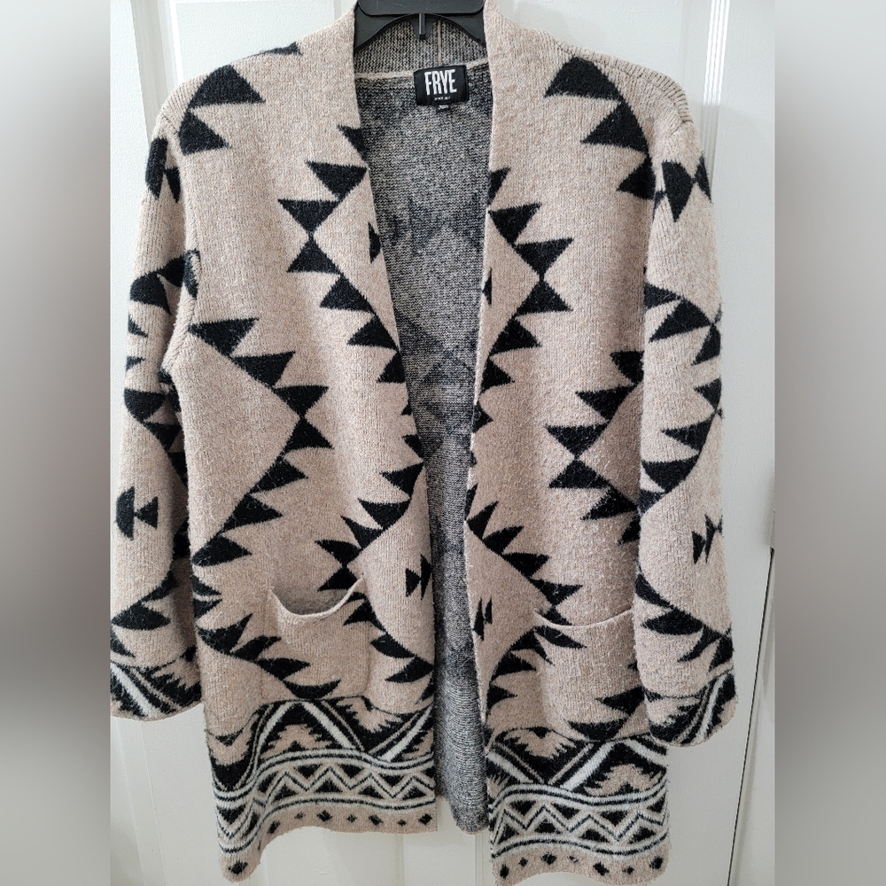 Frye Black and Tan Knit Sweater